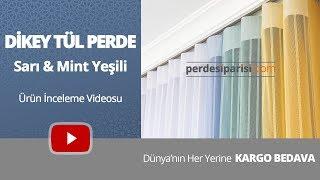 Sarı & Mint Yeşili Dikey Tül Perde Videosu - PerdeSiparisi.com