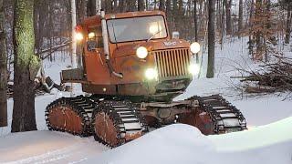 1958 Tucker Sno•Cat in Action Climbing Snowbanks & Tight Turns: SnowCat made in Medford, Oregon; USA