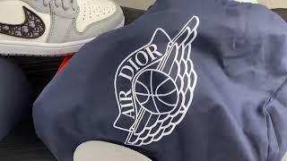 Dior x air jodan 1 high Unboxing Review from SneakerShoeBox!!!