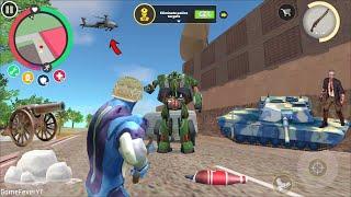 Rope Hero Vice Town (rope hero fight police car robot) police car robot hold in army base - hd