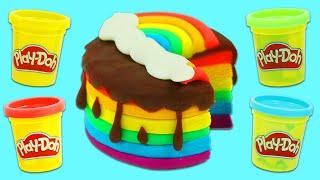 Play Doh Rainbow Layer Cakes | Fun & Easy Play Dough Art!