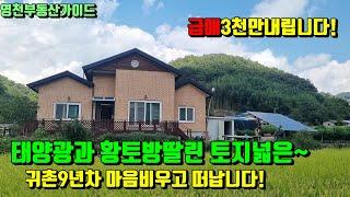 영천북안 i.c10분거리 산세좋은 마을끝자락 주인직접건축한 태양광설치된 영천벽돌주택급매(256평)[매물번호744]/영천부동산가이드/영천부동산