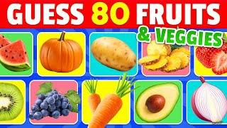 Guess 80 FRUITS and VEGETABLES in 3 seconds  | 80 Different Types of Fruit and Vegetables