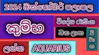 2024 ඔක්තෝබර් පලාපල කුම්භ ලග්න /srirathna tv /070 784 7679