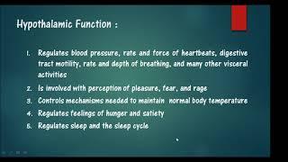 Hypothalamic hormones Part 1