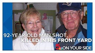 92-year-old man was shot to death in his front yard while blowing leaves, son says