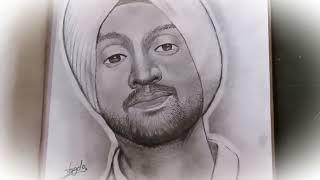 Diljit dosanjh sketch step by step। Potrait With Pencil। Artist Dipesh