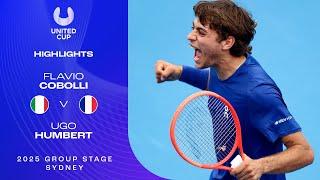 Flavio Cobolli v Ugo Humbert Highlights | United Cup 2025 Group D