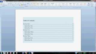 How to Create a Table of Contents in Word