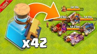 Using 42 Builder Potions for Hero Upgrades in Clash of Clans