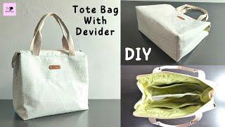 DIY-Einkaufstasche mit Trennwand | Tragetasche mit Trennwand-Tutorial