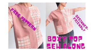 How to Sew the Augustina Boxy Top by Fabrics-Store.com // Sew-Along