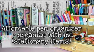 AFFORDABLE PEN ORGANIZER + ORGANIZE WITH ME (STATIONARY ITEMS) | Pauline's Diary