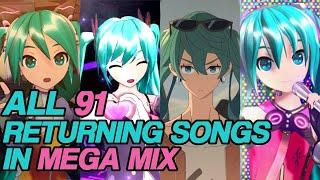 Every Returning Song in Mega 39s/Mix [OFFICIAL LIST]