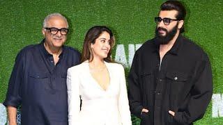 Janhvi Kapoor, Arjun Kapoor & Boney Kapoor at Special Screening of Film Maidaan 