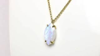 Marquise Cut Moonstone Necklace · October Birthstone Necklace · Moonstone Jewelry Pendant