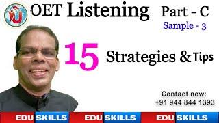 Edu Skills OET: Listening Sample Test -3: 15 Strategies & TIPS: OET Listening Made Easy