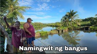 Nag almusal kami sa palaisdaan + Nanghuli ng Alimango at bangus