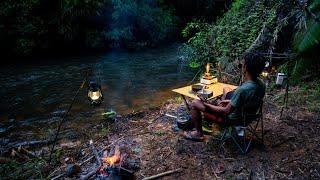 3 Days Camping by the River - Fishing, Bushcraft, Cooking Campfire and enjoying 3ថ្ងៃក្នុងព្រៃ /118