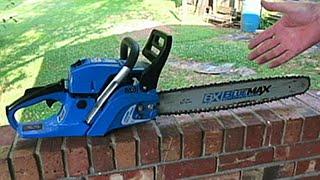 Prepare BLUE MAX Chainsaw for Start and Use -OILER Screw Adjustment  Location Fuel Ratio