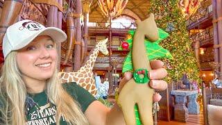 Animal Kingdom Lodge Christmas! FULL TOUR - NEW Holiday Sweets, Gingerbread Animals & More