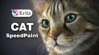 Cat SpeedPaint, digital painting in Krita