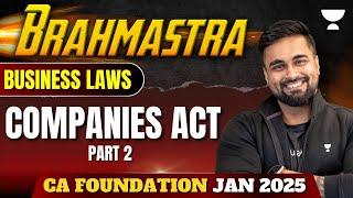 Companies Act - Part 2 | Business Laws | CA Foundation Jan 2025 | AIR 42 CA CS Shantam Gupta