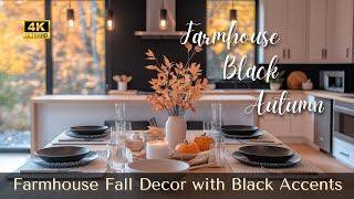 Modern Rustic Farmhouse Fall Decor Ideas with Stylish Black Accents & Elegant Rustic Charm