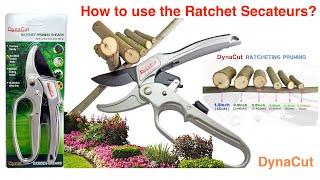 Ratchet Pruning Shears (Hand Pruners and Garden Trimmers) By Dynacut -How To Use