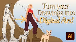 How to Turn Your Drawings Into Digital Art!  FOR BEGINNERS