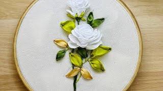 White Rose Ribbon Embroidery Tutorials