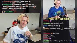 xQc Dies Laughing at m0xyy trolling xQc while iRacing