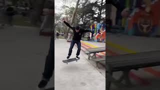 Wait, what?! One leg slide??   #skateboarding #shorts