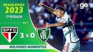 SÃO PAULO 3 X 0 AMÉRICA-MG | MELHORES MOMENTOS | 2ª RODADA BRASILEIRÃO 2023 | ge.globo