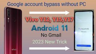 vivo y12_y15_y17 frp bypass|| Android 11 || vivo v1904_v1901_v1902 frp bypass 2023 No Gmail require