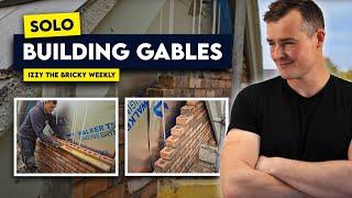 Izzy NO MATE'S - Working solo on gables #bricklaying #homeimprovement #newbuild