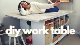 DIY Sewing Table with Ikea Kallax Shelves | LYDIA NAOMI