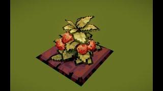 Low Poly Pixel Art: Strawberry plant making of