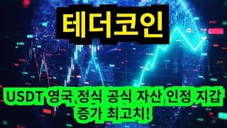 테더 코인 USDT 영국 정식 공식 자산 인정 지갑 증가 최고치!