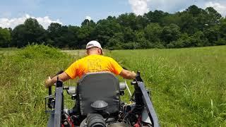 Exmark lazerZ mowing chest deep grass - extreme