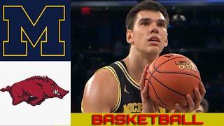 #14 MICHIGAN vs ARKANSAS Basketball Game Ful Highlights 2024