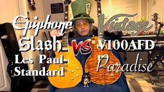 Vintage V100AFD Paradise Vs. Epiphone Slash Les Paul Standard