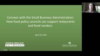 Connect with the Small Business Administration: How food policy councils can support restaurants