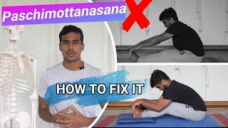 Paschimottanasana | Front bending pose | How to fix it |Yoga at home