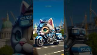 ️Evolution of Cat : Police Motorcycle  #cat #cute #love #shorts