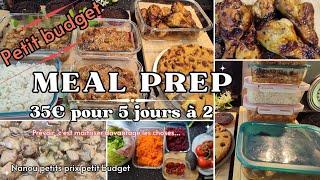 Meal prep : 35€ pour manger 5 jours à 2,avec entrée et plat .Recettes faciles, rapides, équilibrées