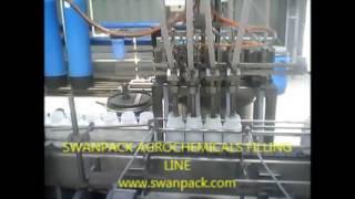 Swanpack Auto Four Nozzle Agrochemical Filling Line with Capping Labelling