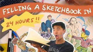 Filling an ENTIRE Sketchbook in ONE Day 