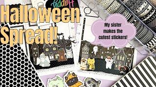 Halloween Plan With Me | Using My Sister's Stickers to Make the Cutest Halloween Spread!