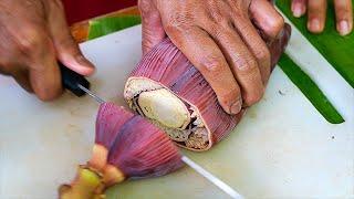 Thai Food - BANANA FLOWER SHRIMP Prawn Salad Bangkok Thailand